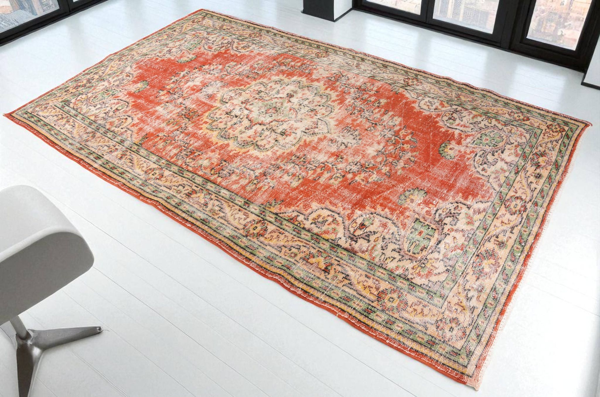 Tapis vintage en laine turque anatolienne