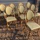 Set of 8 terrace chairs "bistro" in natural rattan beige braiding.