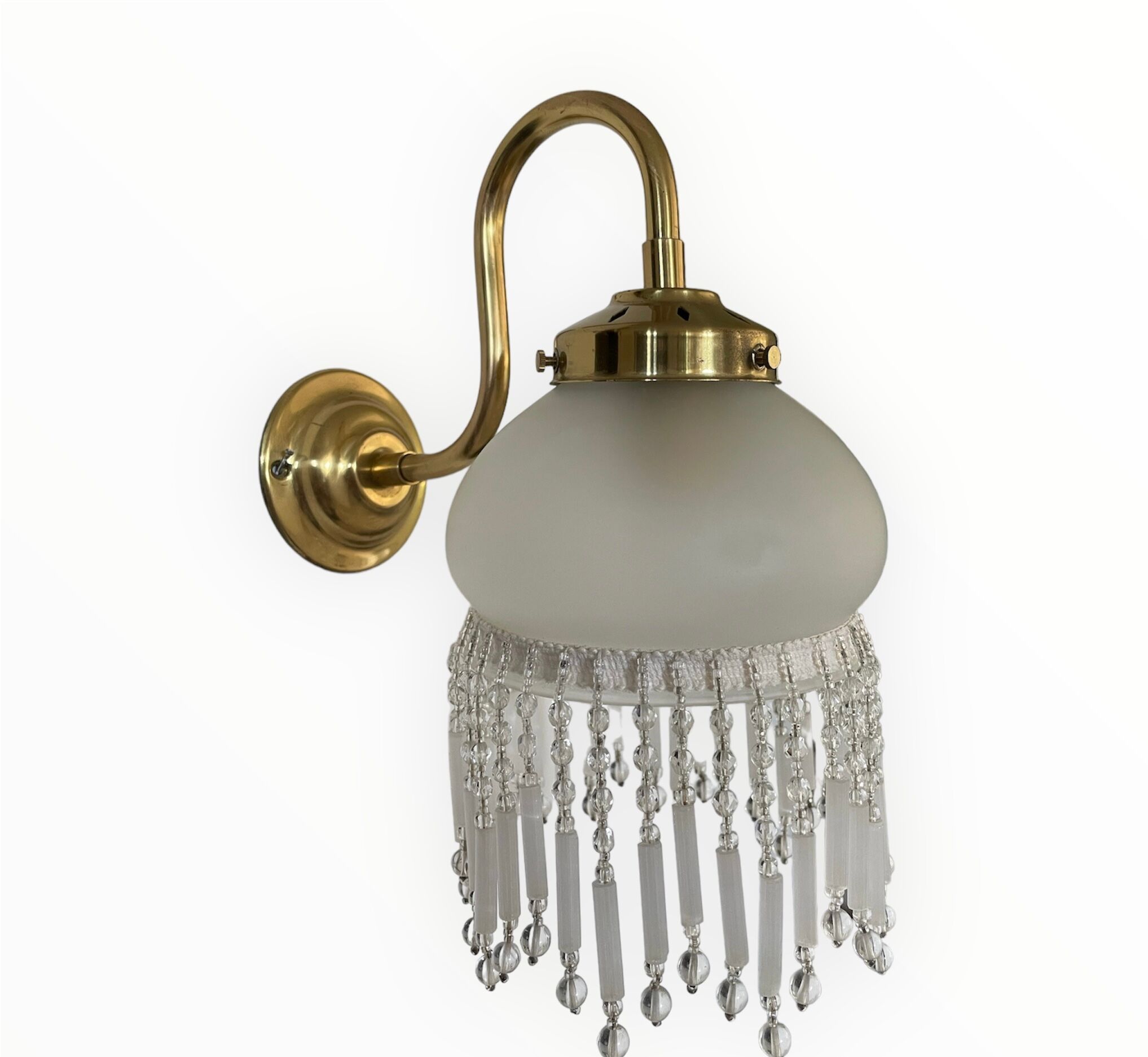 Vintage brass gooseneck wall lamp