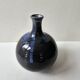 Blue glazed ceramic soliflore ball vase signed (Signature to be identified)