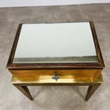 Art Deco mirror and brass bedside table