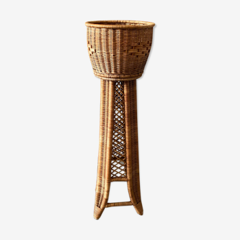 Rattan plant holder from the 1950s