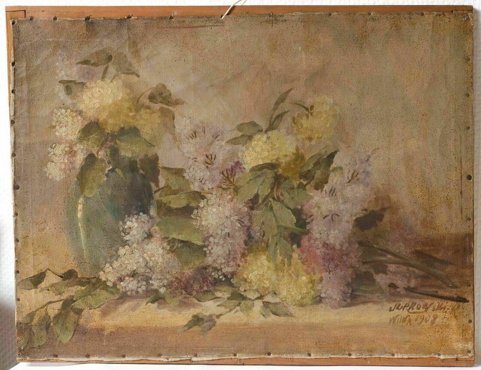 Painting by Jakub Obrovsky still life bouquet of flowers