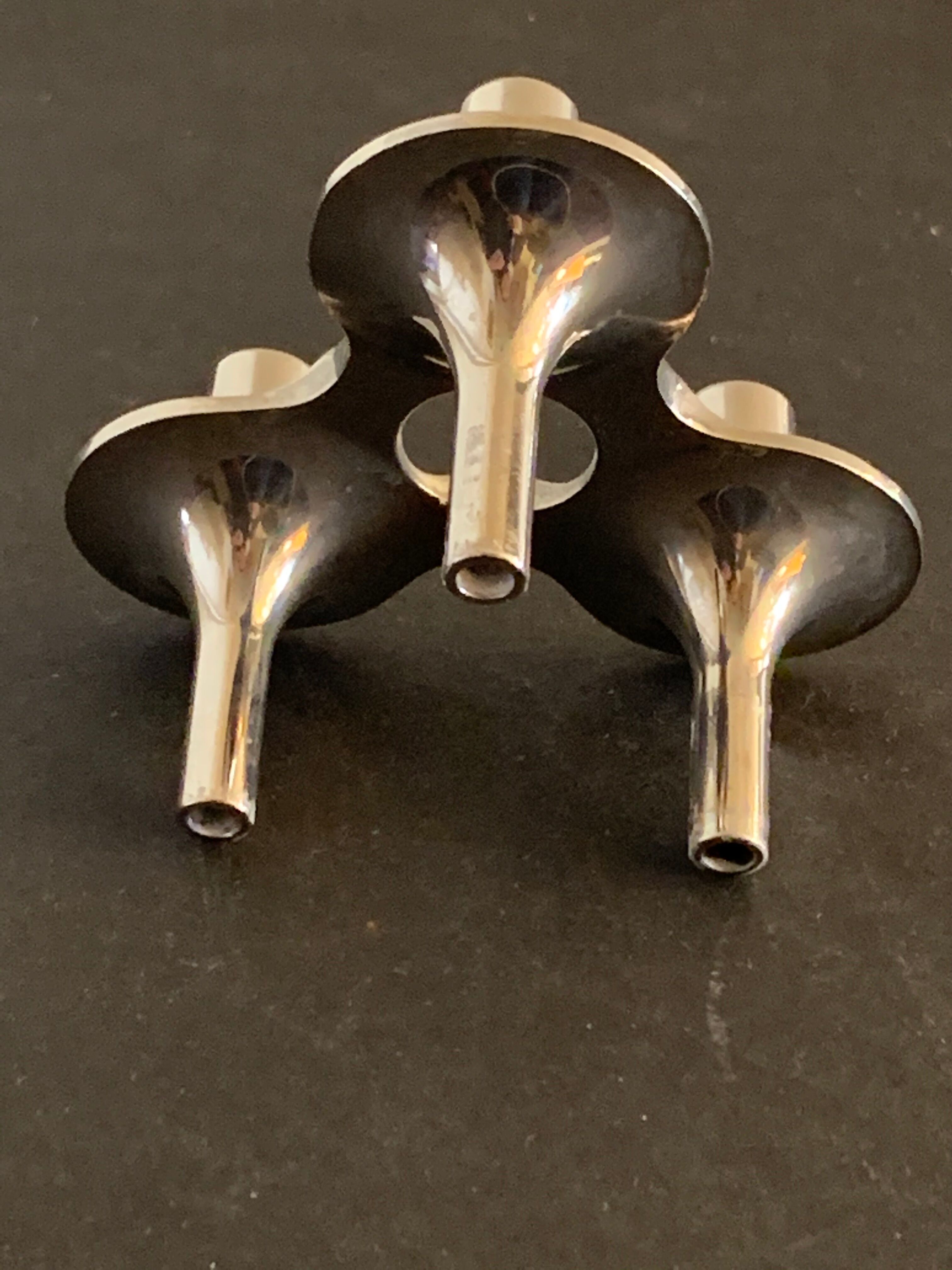 3 metal candlesticks 1970