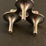 3 metal candlesticks 1970