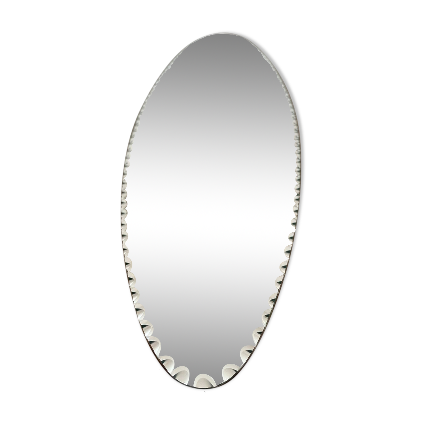 Beveled oval mirror to pose art deco 40s 50s 15x55cm