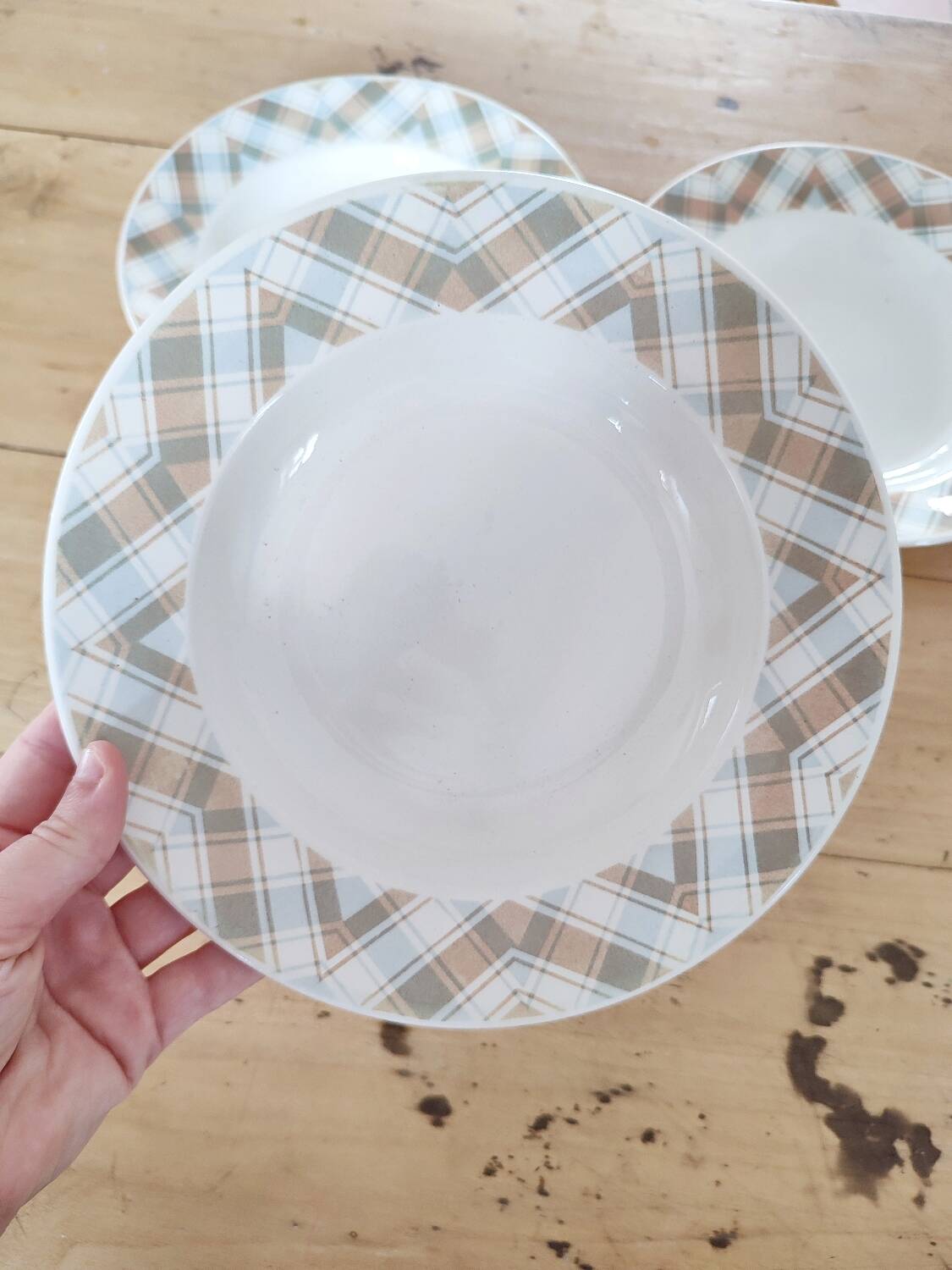 Set of 3 vintage soup plates