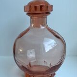 Art deco pink glass decanter 40s