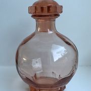 Art deco pink glass decanter 40s