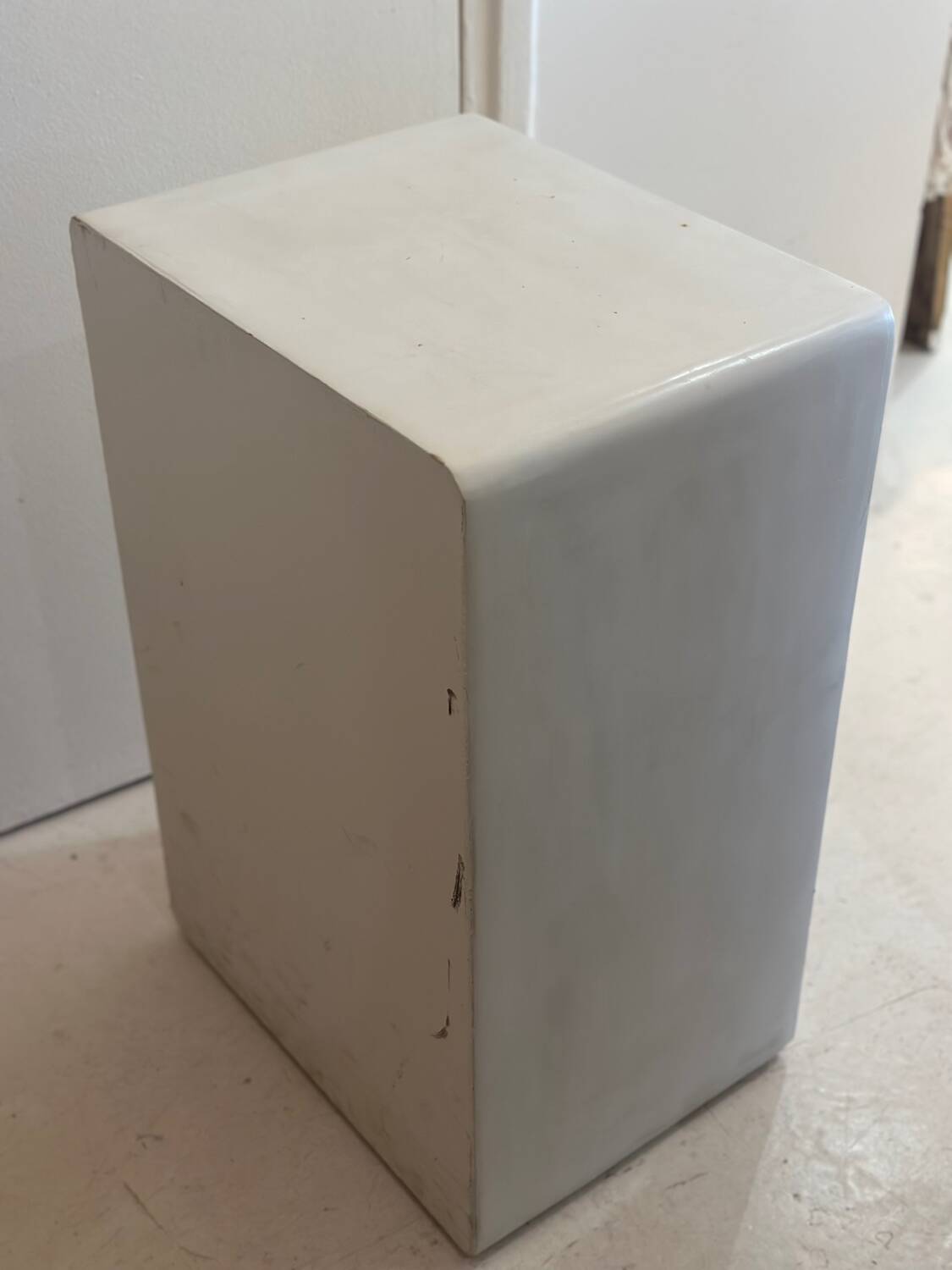 Mykonos Bali style bedside or niche side table in polished concrete