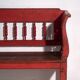 Old red-painted pine bench with turned backrest – Central Europe, circa 1900