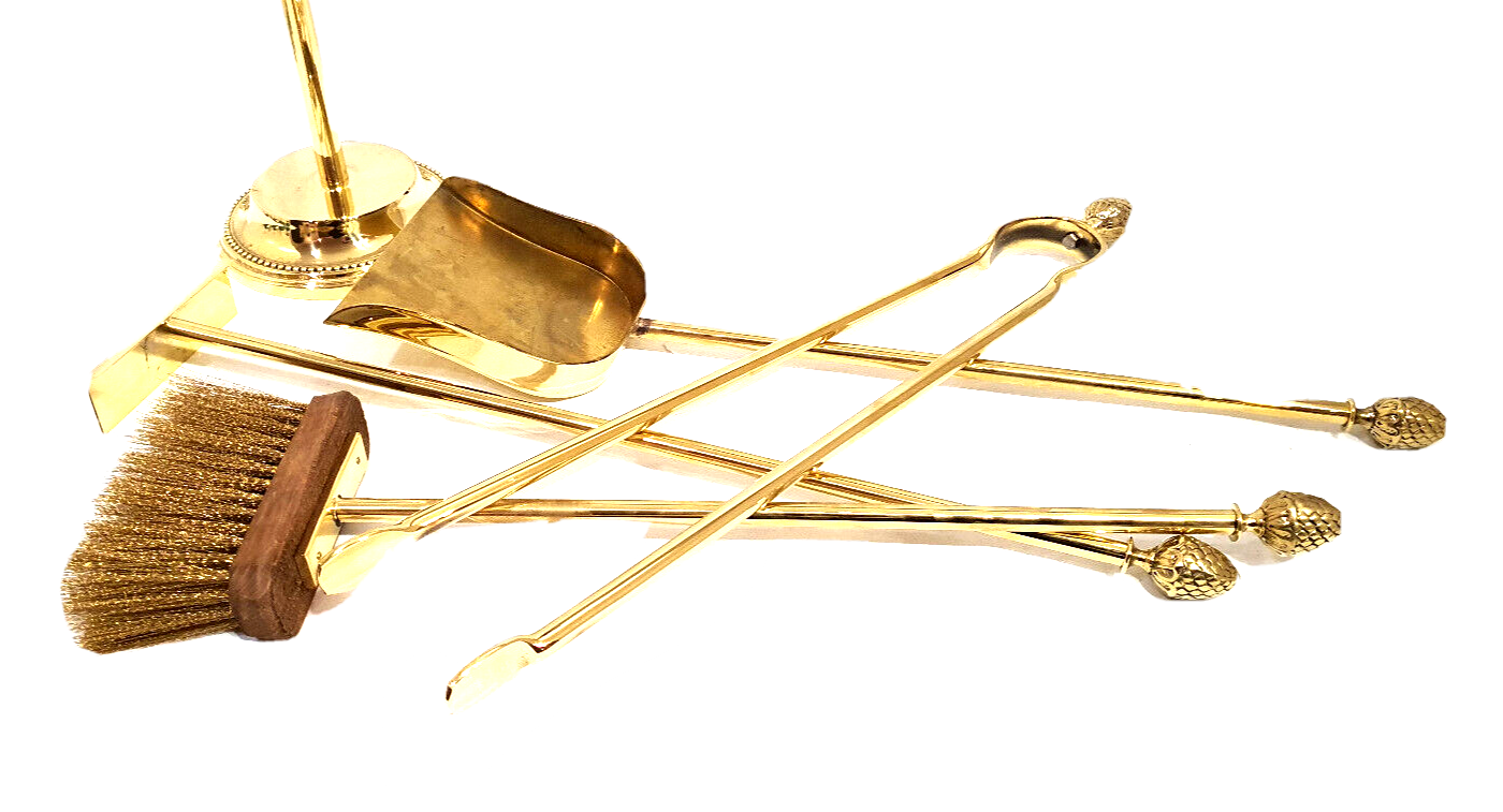Solid brass fireplace servant 4 accessories