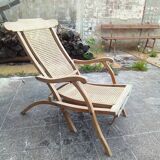 Long chair in caning