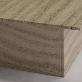 Square travertine coffee table, Italy 1970
