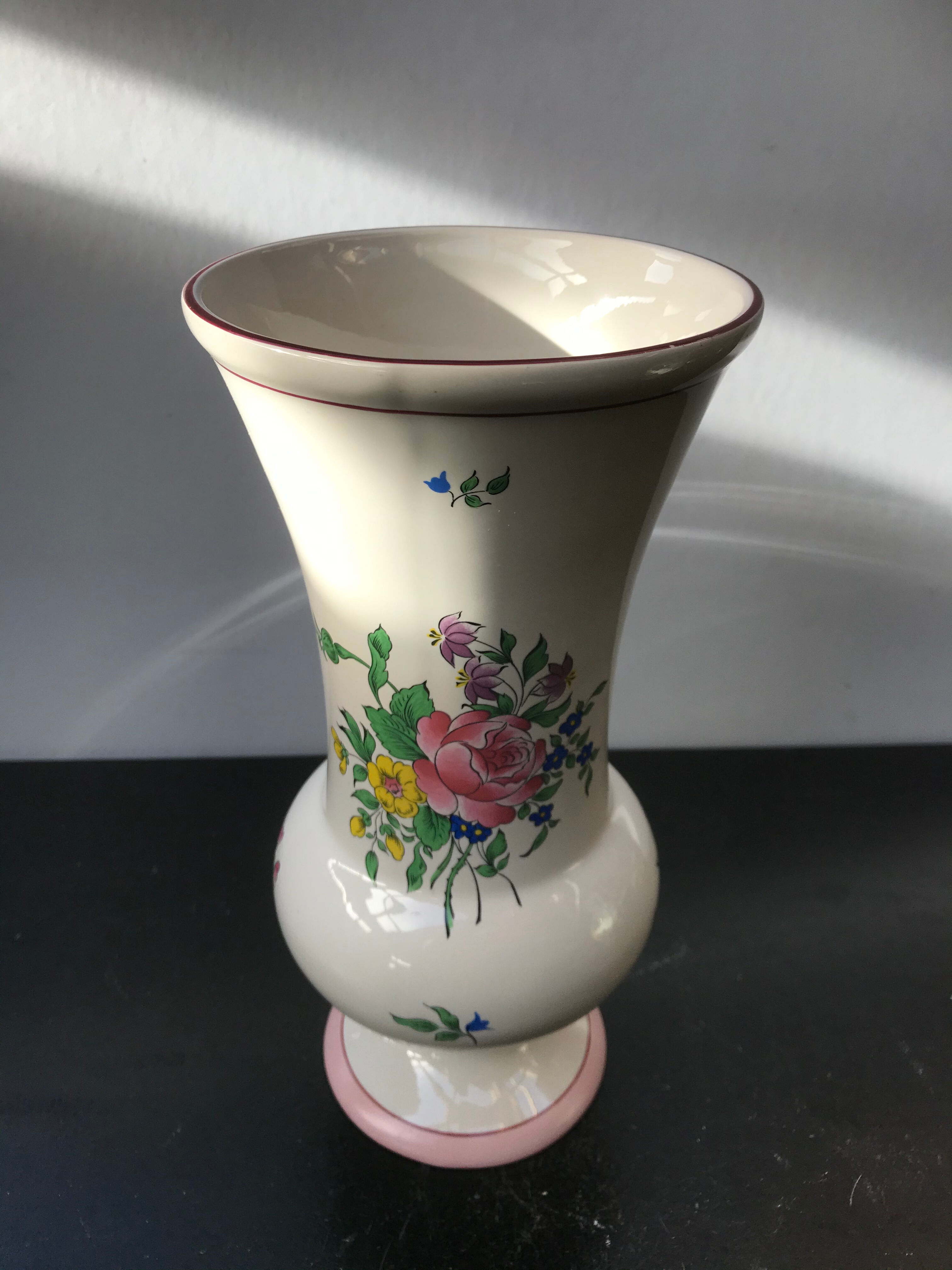 Former Vase K-G LUNEVILLE Ceramics White Decor Vintage Flowers