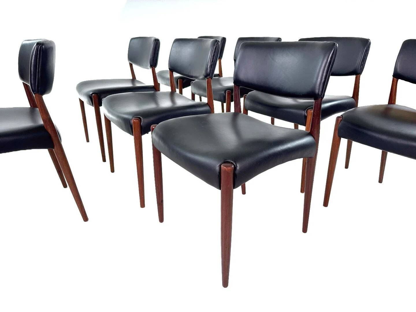 Set of 8 Danish teak chairs by Aksel Bender Madsen & Ejnar Larsen