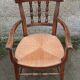 Pair of antique straw-seated armchairs