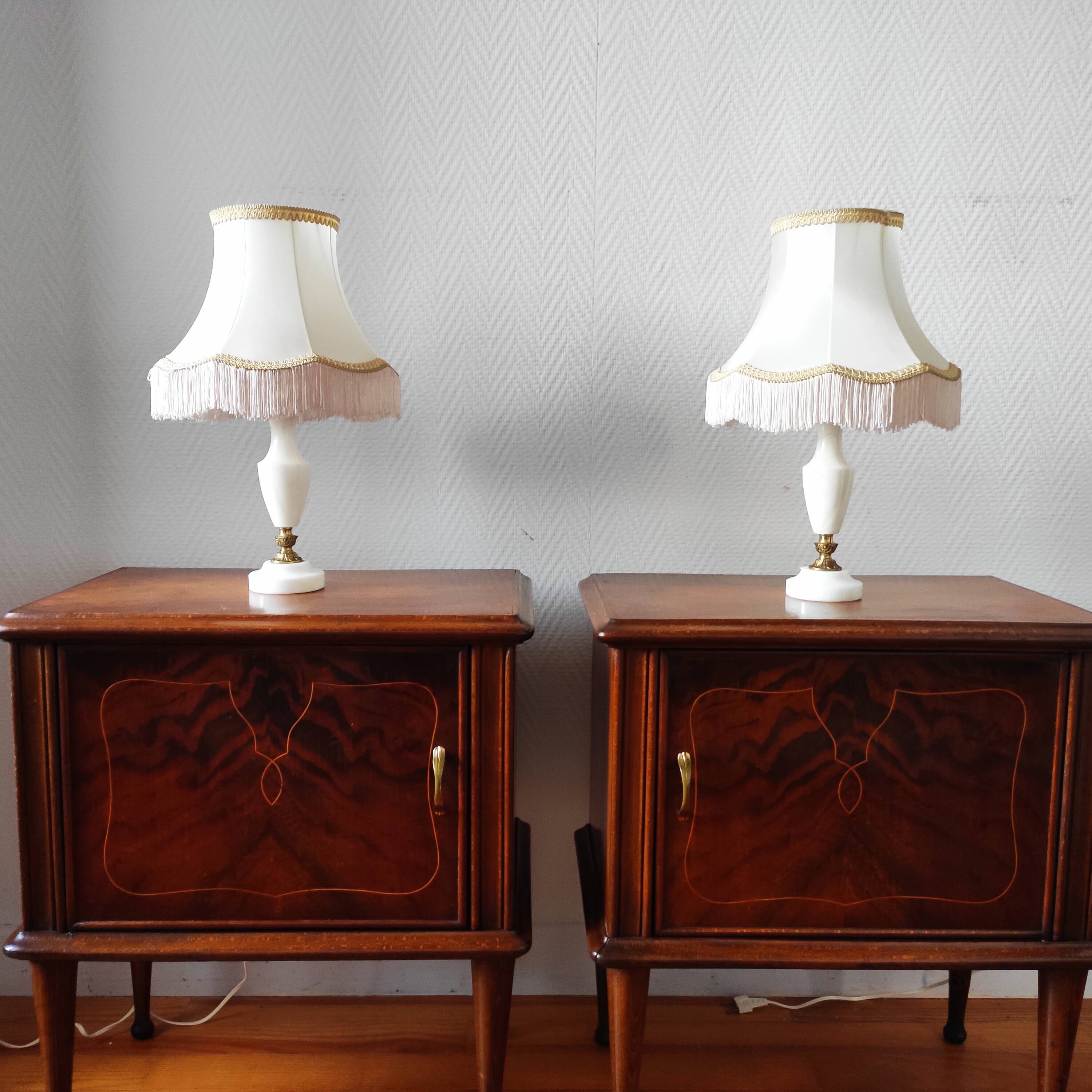 Pair of vintage alabaster lamps