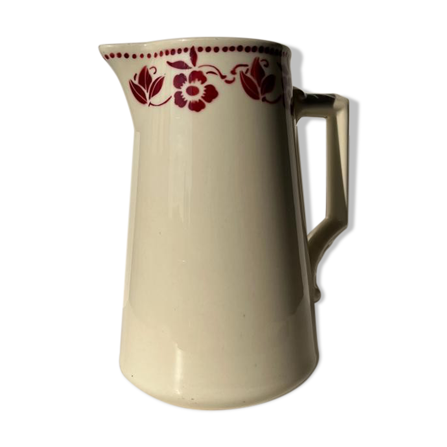 Large pitcher Badonviller red flowers