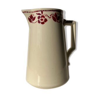Large pitcher Badonviller red flowers