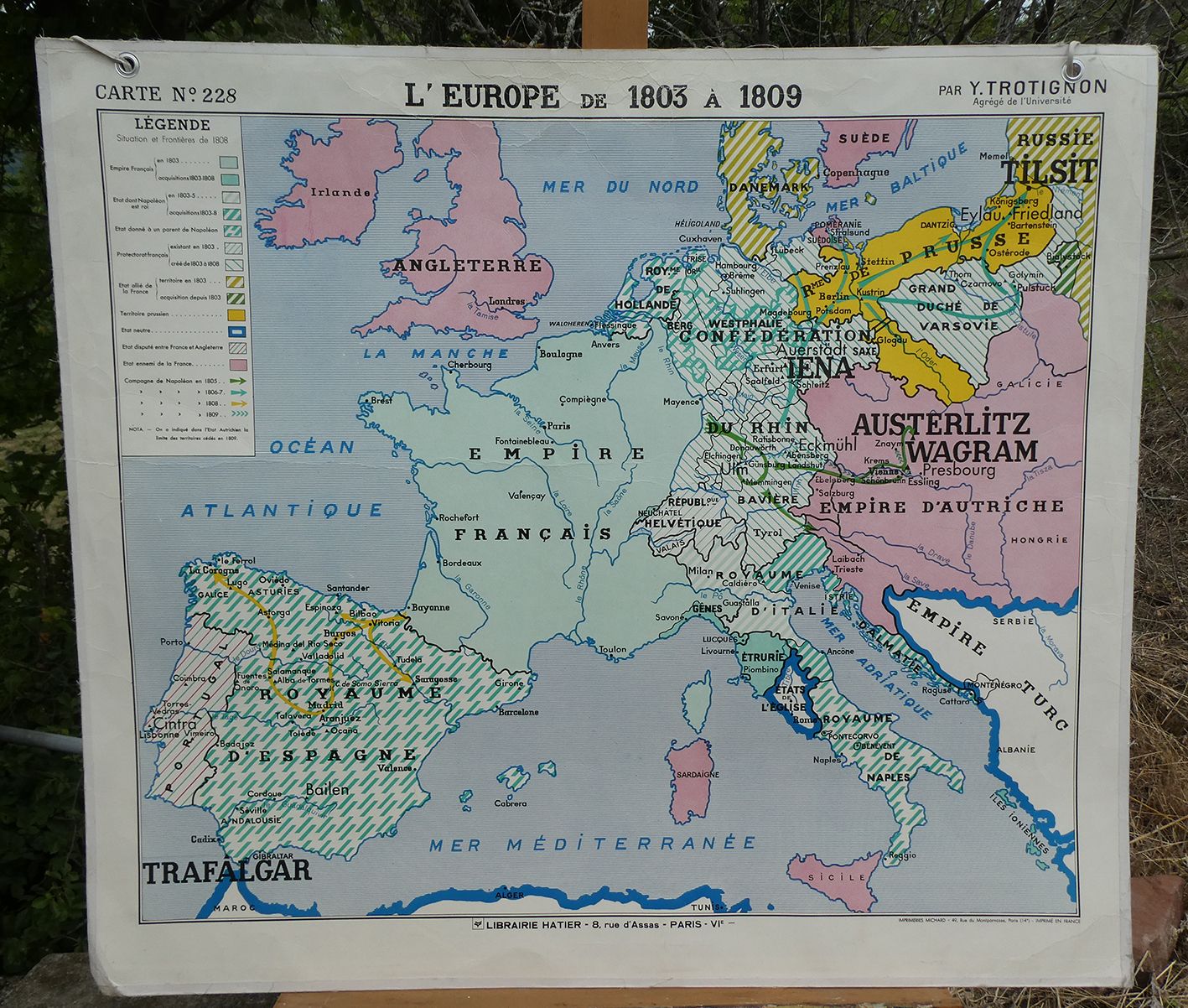 Ancient school map of Europe from 1812 to 1815 - No.228 /229