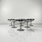 Set of 6 stainless steel ice cream cups, modern design
