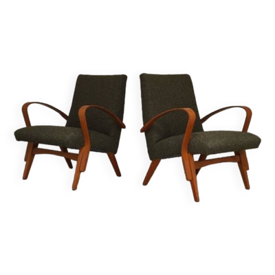 Paire de fauteuils lounge restaurés par Frantisek Jirak pour Tatra