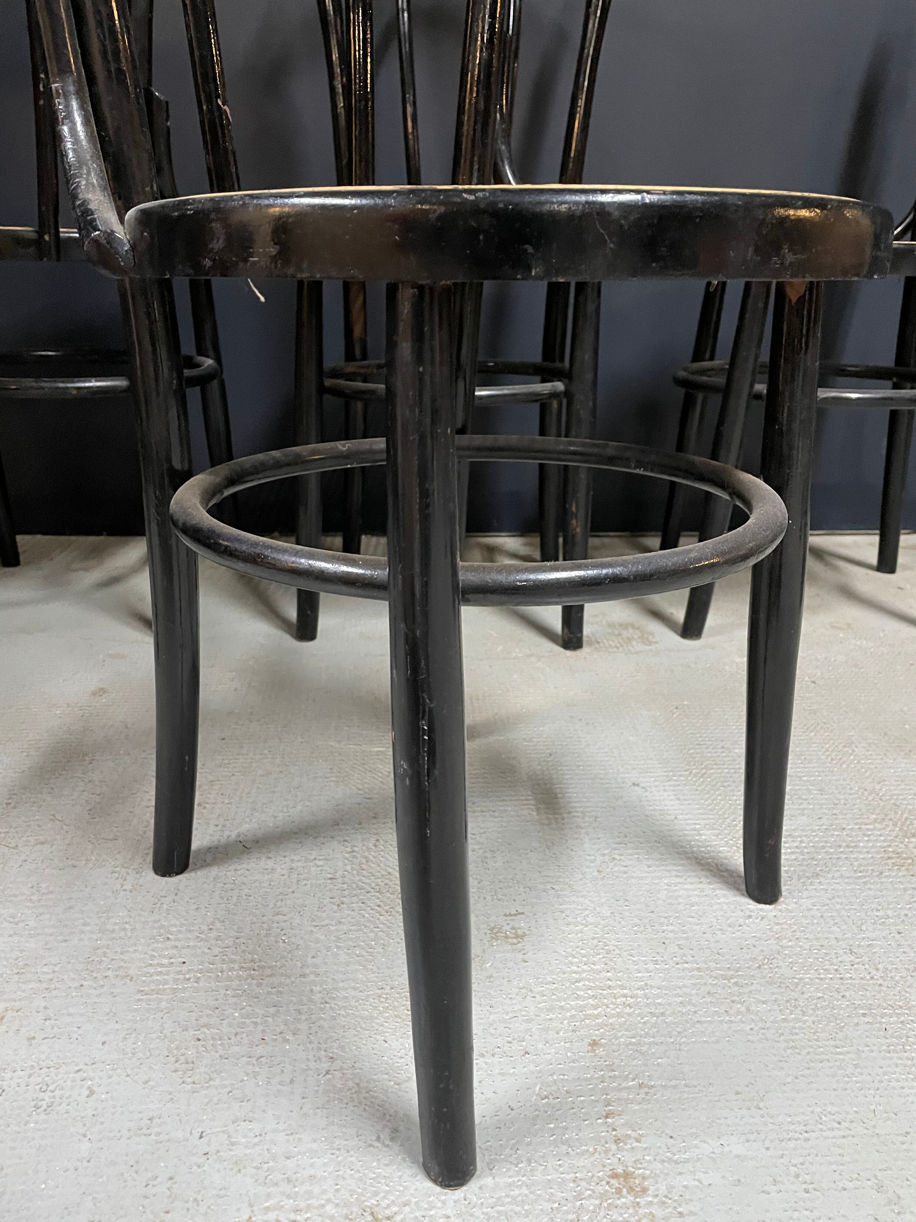 4 chairs bistro cané wood courbet