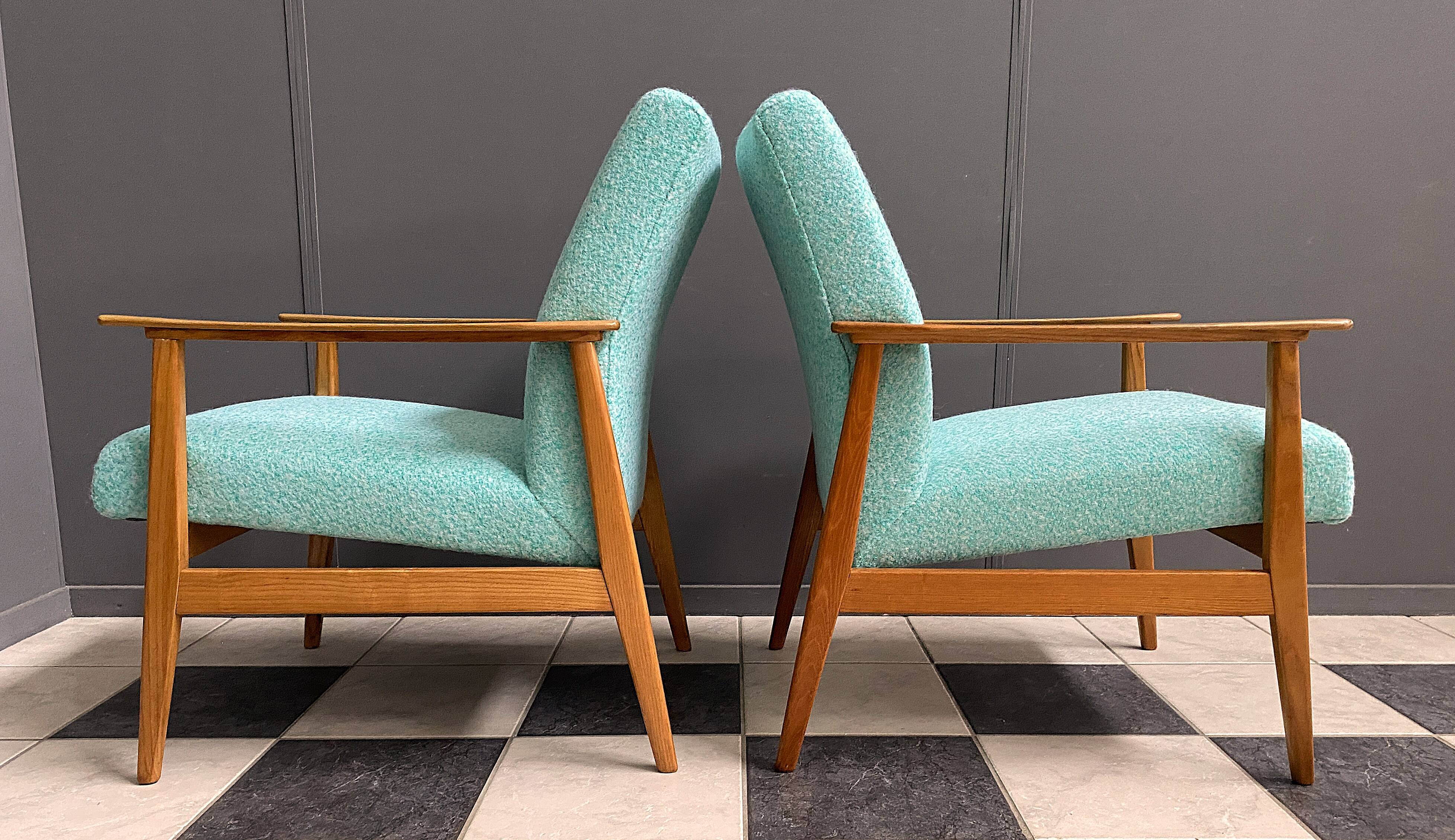 Pair of Green arm chairs 1960s