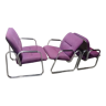 Trio fauteuils modernistes tubulaires style Bauhaus canazzo