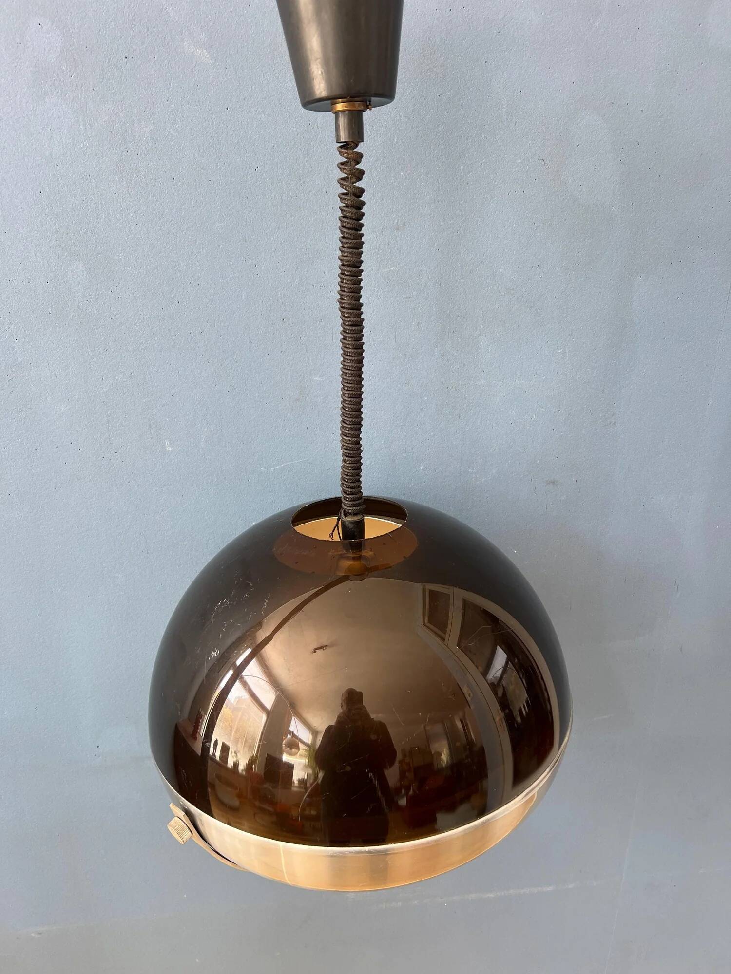 Mid-century Lakro space age dome pendant lamp