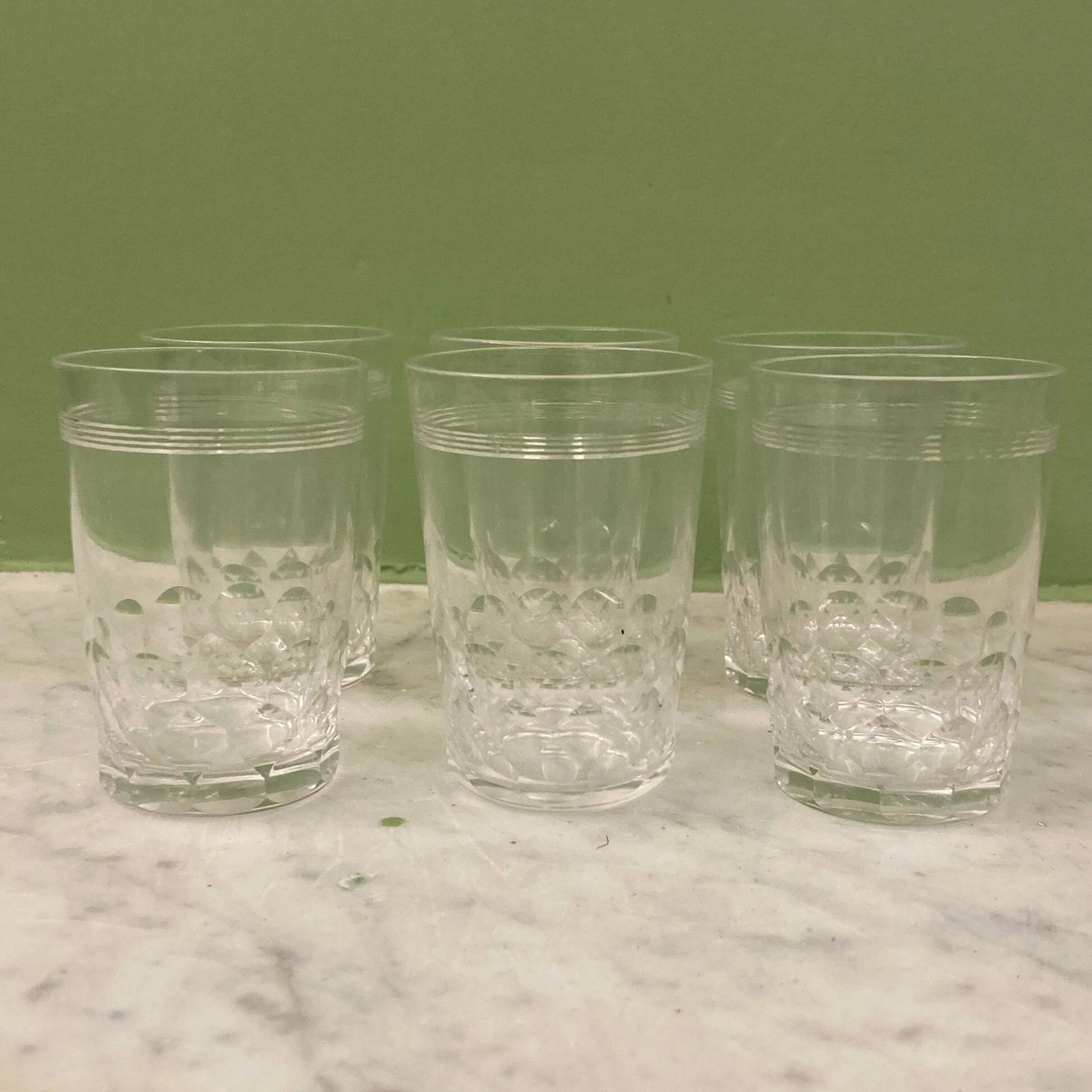 Baccarat 6 cut crystal goblets model Chauny | shot glasses
