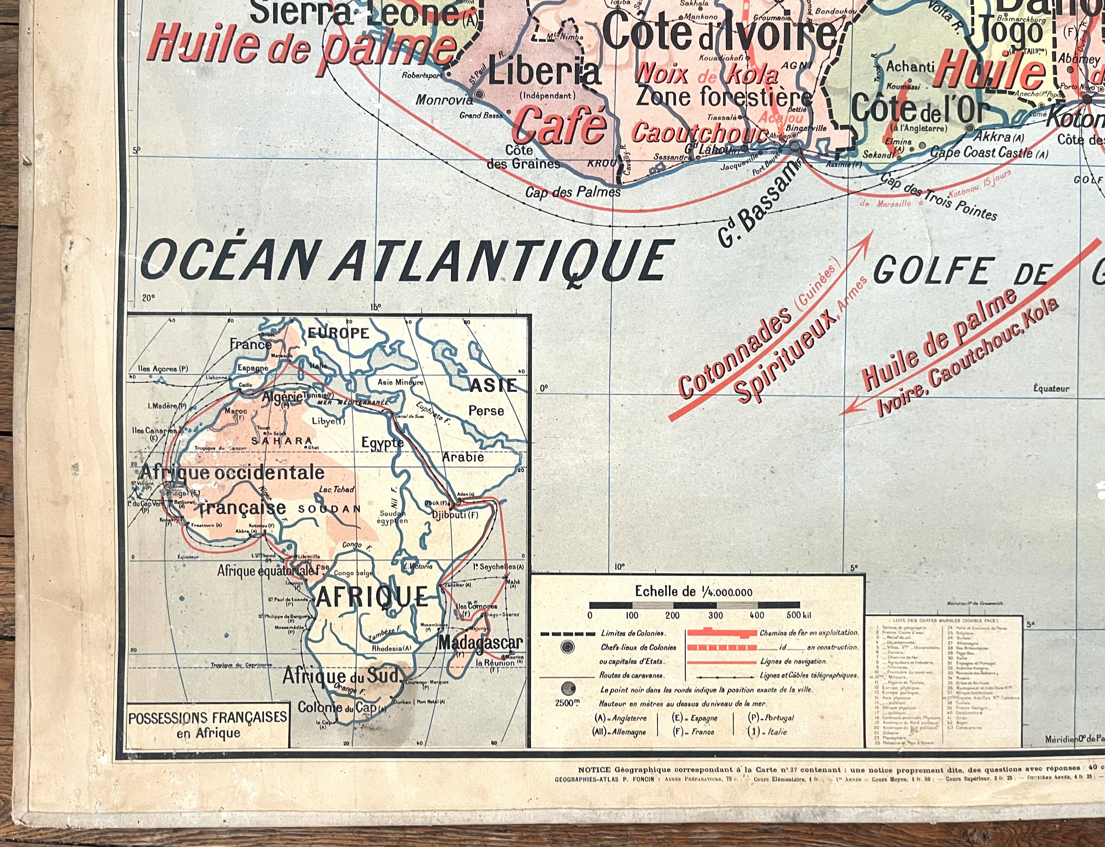 Old school map Vidal-Lablache 37, T10, 1914 - West Africa