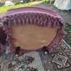 Pair of pink velvet toadstool armchairs
