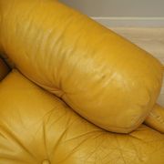Yellow leather sofa, Italian design, 1960s, manufacturer: B&B Italia, design.