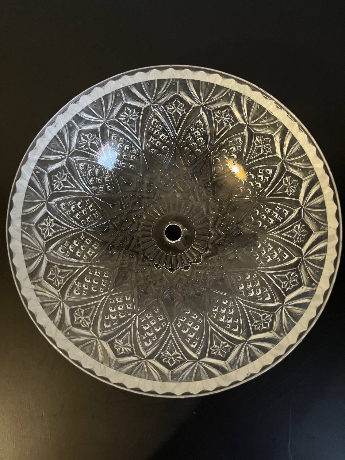 Metal and chiseled glass suspension ceiling light