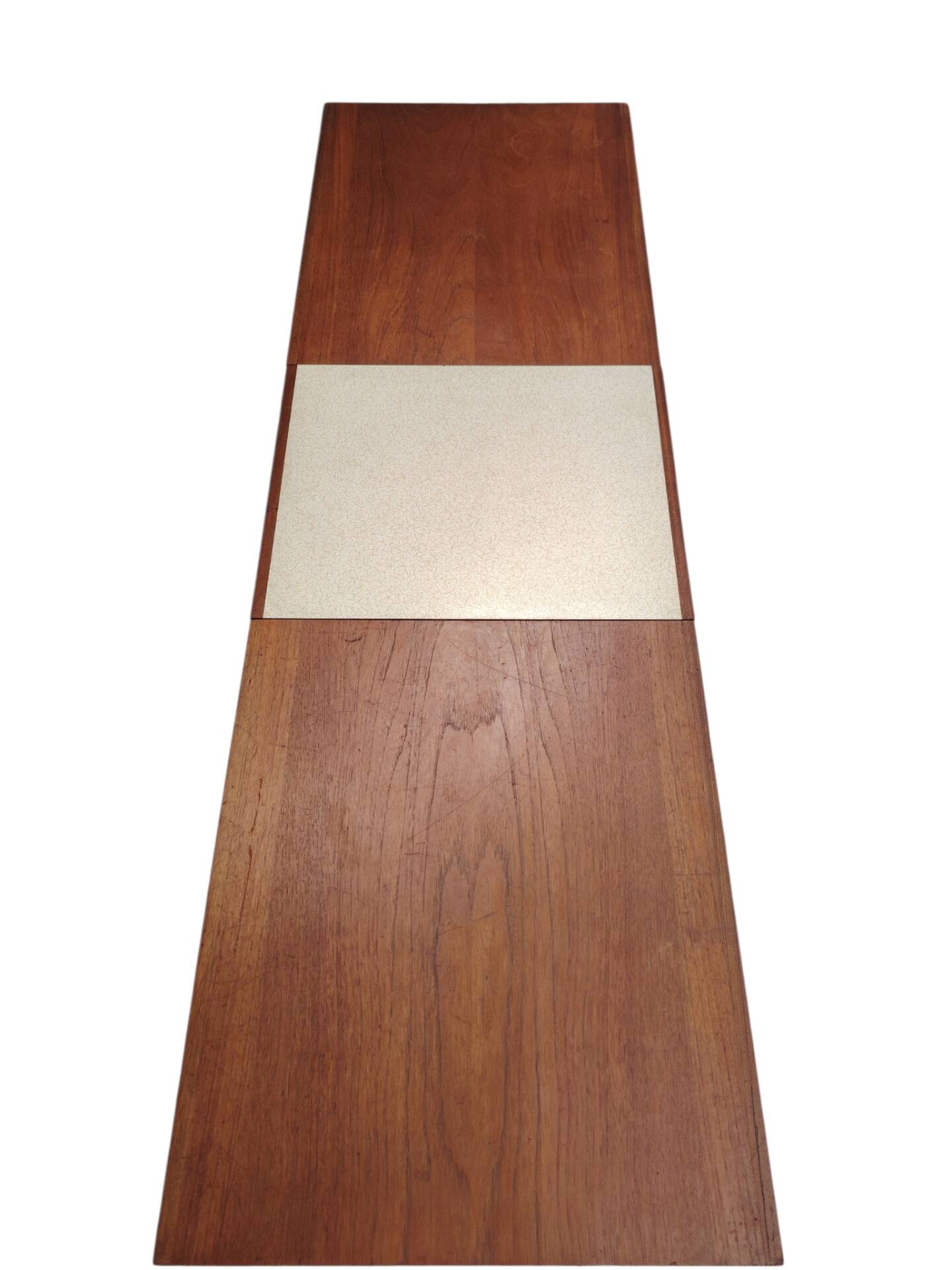 Vintage Scandinavian extendable coffee table with sled legs.