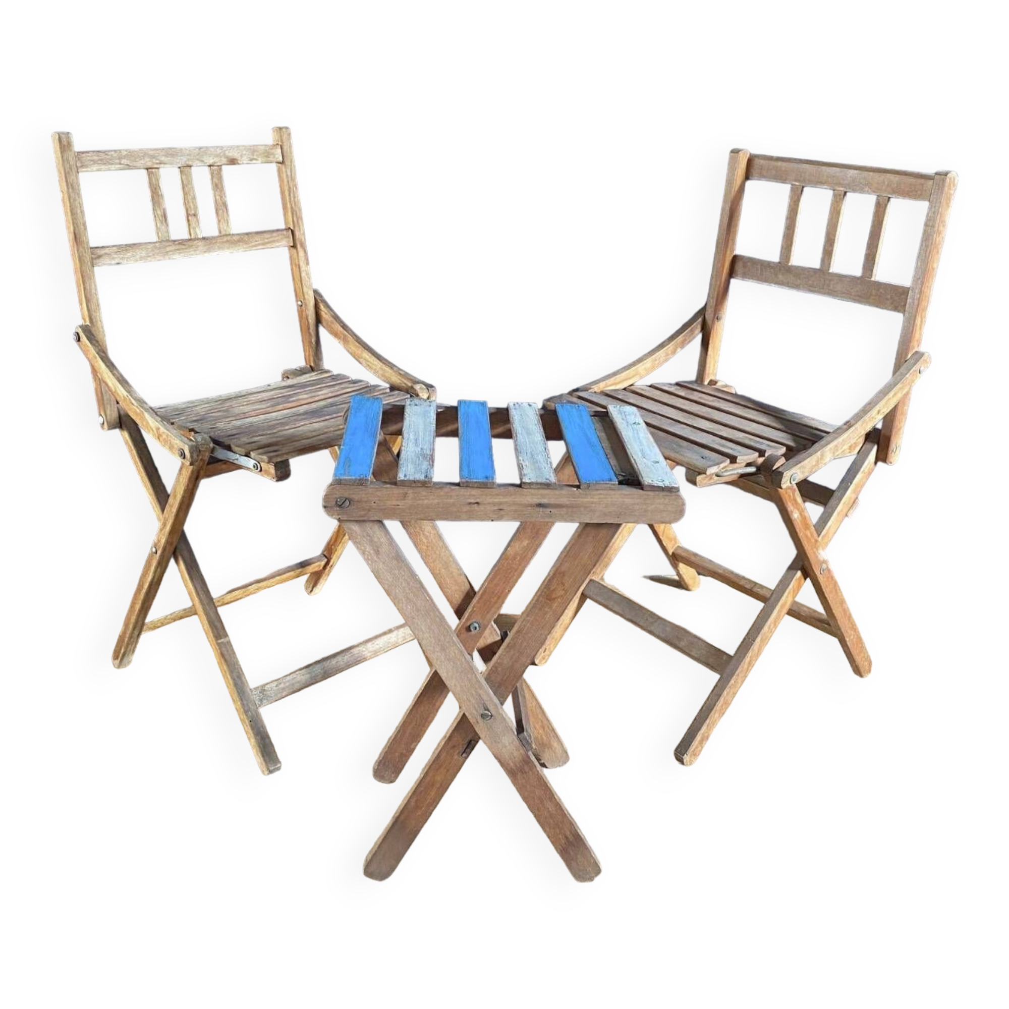 Chaise pliante - ensemble de pique-nique - deux petites chaises pliantes et une petite table.