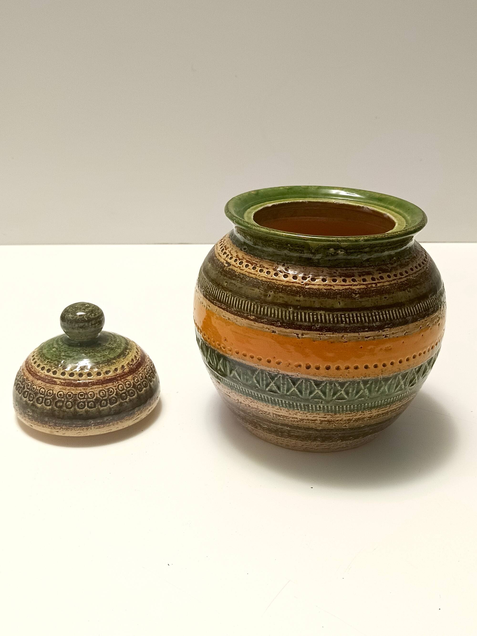 Glazed Ceramic Vase by Aldo Londi for Bitossi and for Cer Paoli, Sahara ser