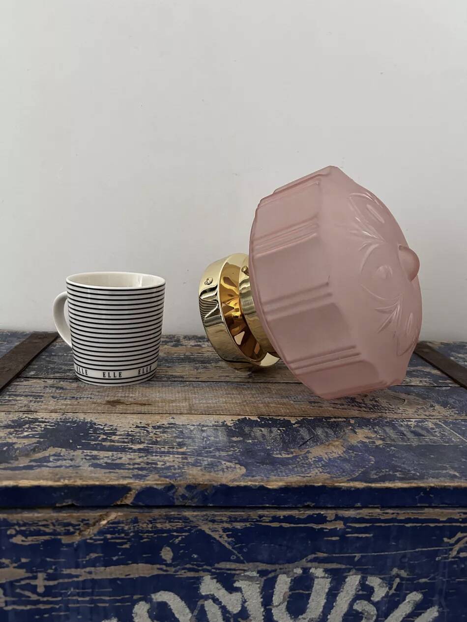 Pink Art Deco wall or ceiling light