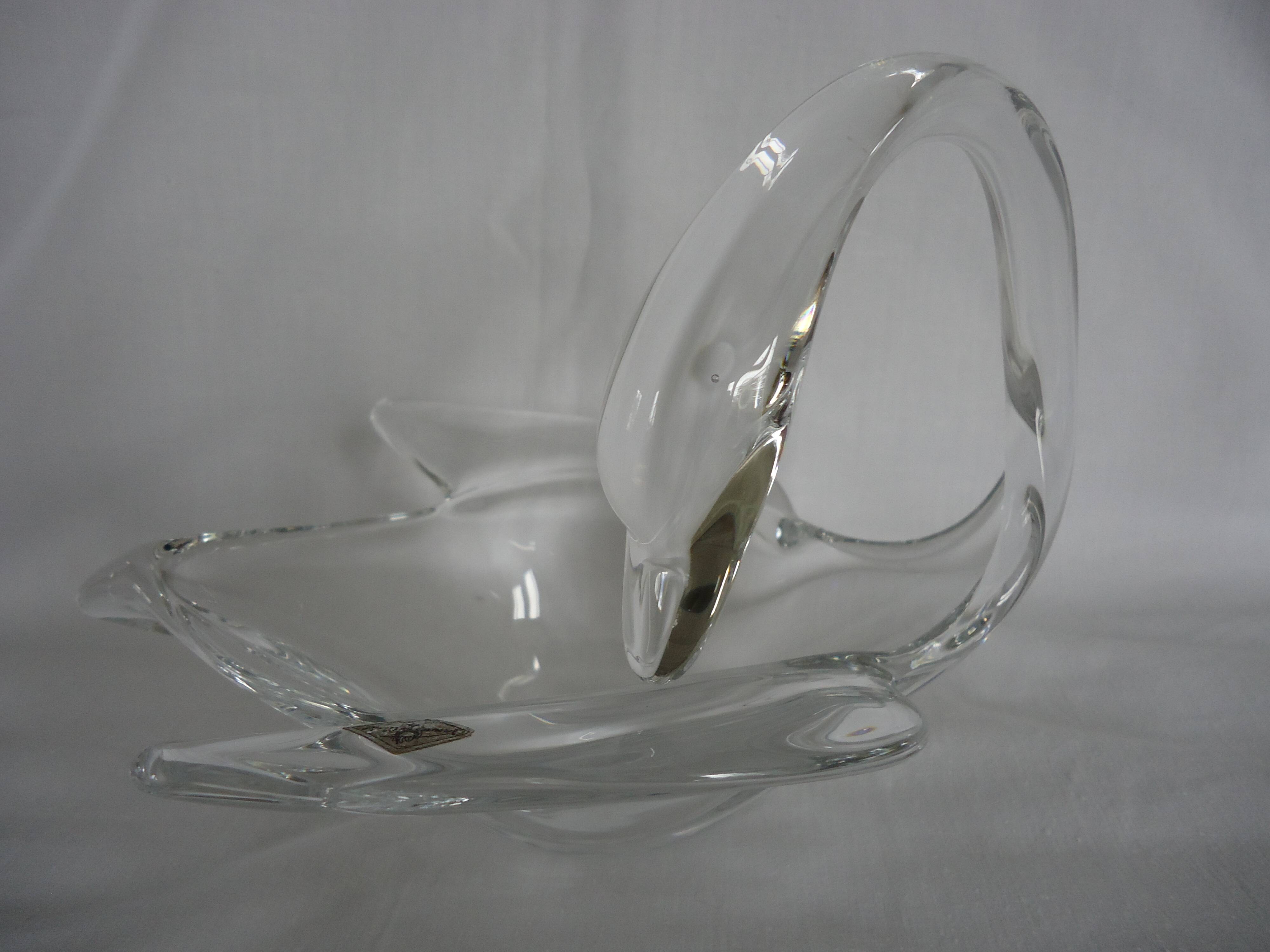 Coupe Vide-poche cristal de Vannes Le Châtel en forme de Cygne