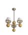 Vintage brass pendant light with opaline porcelain from the 1950s.