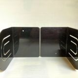 Pair of black metal bookends
