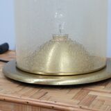 Pair of La Murrina 1970s dome lamps pulegoso glass & gilded brass