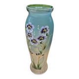 Glass vase with enamel flowers circa 1900