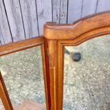 Coiffeuse en bois et miroir triptyque