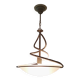 Art Deco style pendant lamp in aged white iron and opal glass