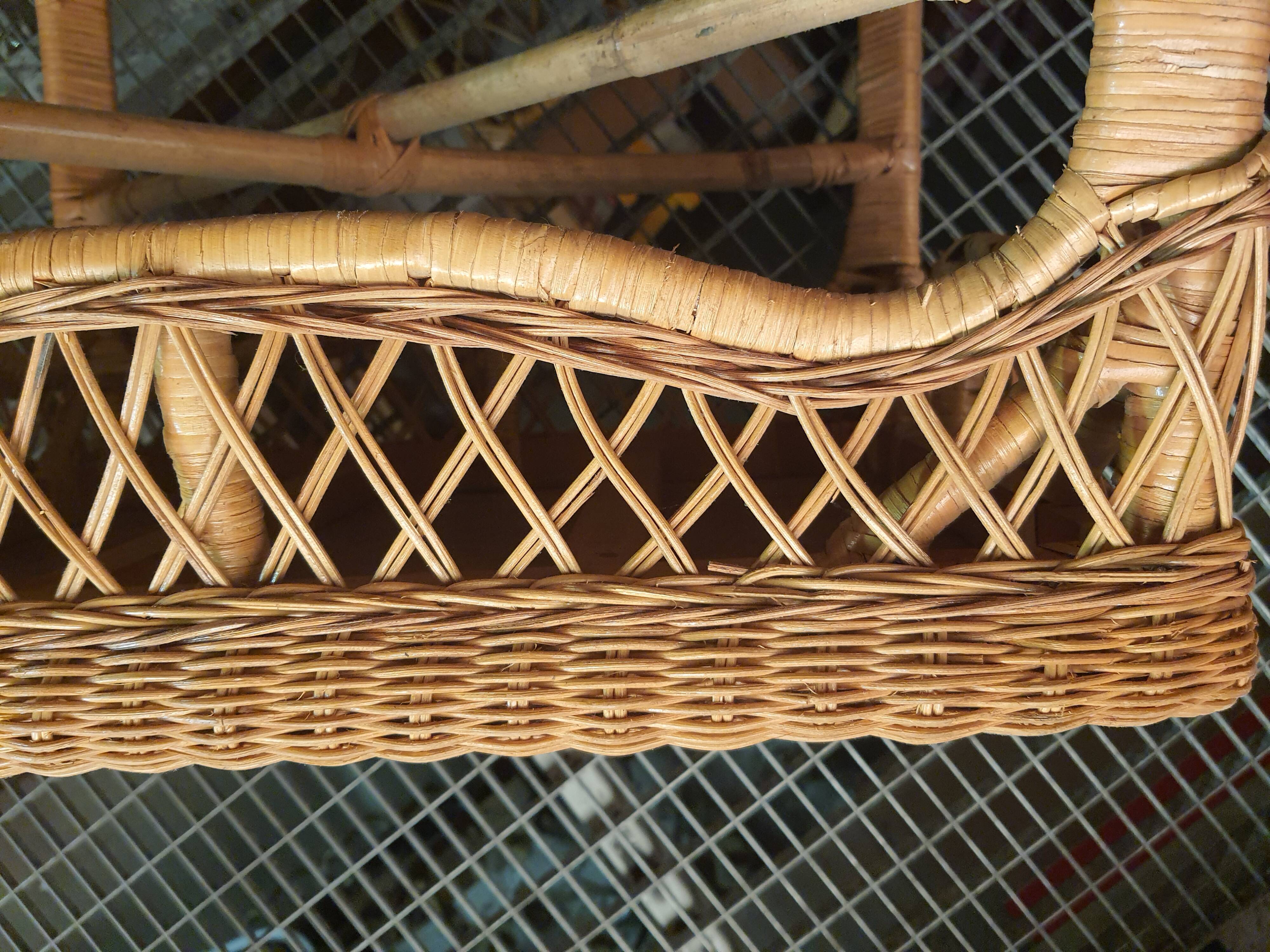 Two-chair wicker set and coffee table