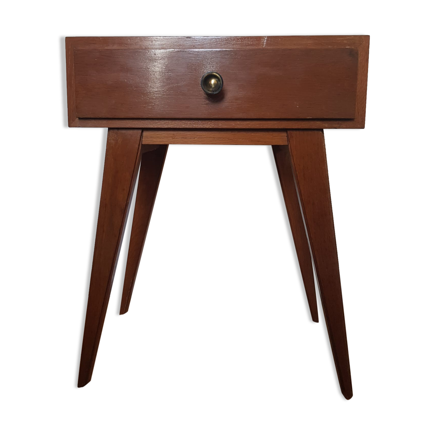 Wooden bedside table compass foot