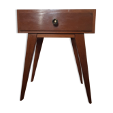 Table de  chevet en bois pied compas